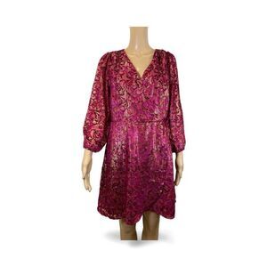 Loft Elegant Velvet Wrap style Floral Women's Dress Size 8